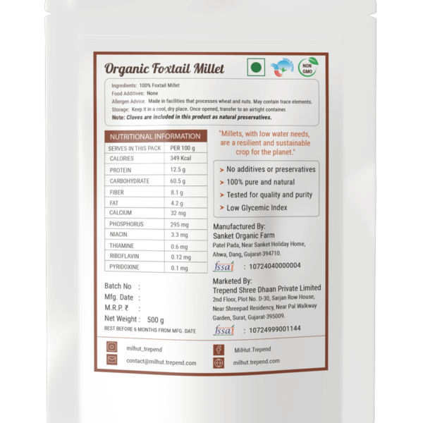 foxtail millet nutrition value