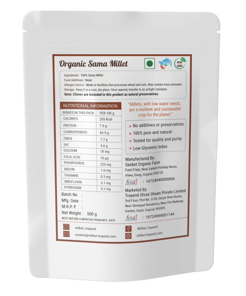 sama millet nutrition value