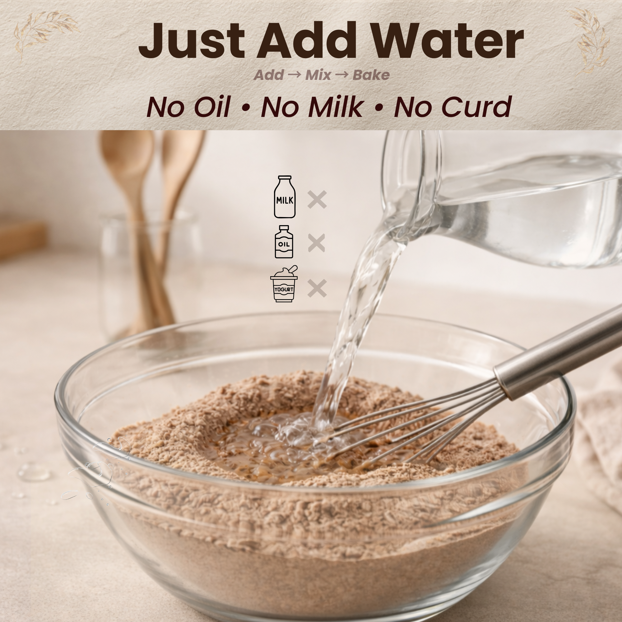 MilHut Ragi Chocolate Cake Mix 350g | Just Add Water Millet Cake Premix | Eggless Gluten Free | No Maida No Sugar | Jaggery & Dates | No Oil Milk Curd Needed | Baking Tin Included | Makes 500g Cake - Image 8