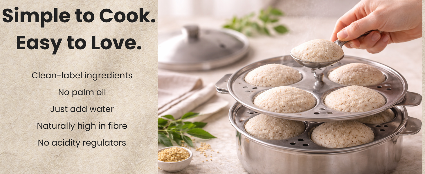 Hot steaming millet idlis