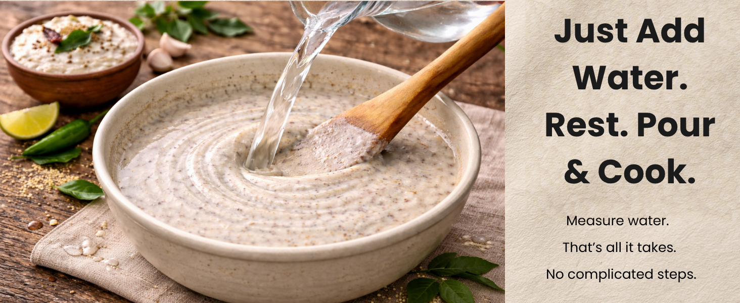 Just add water to make healthy millet dosa