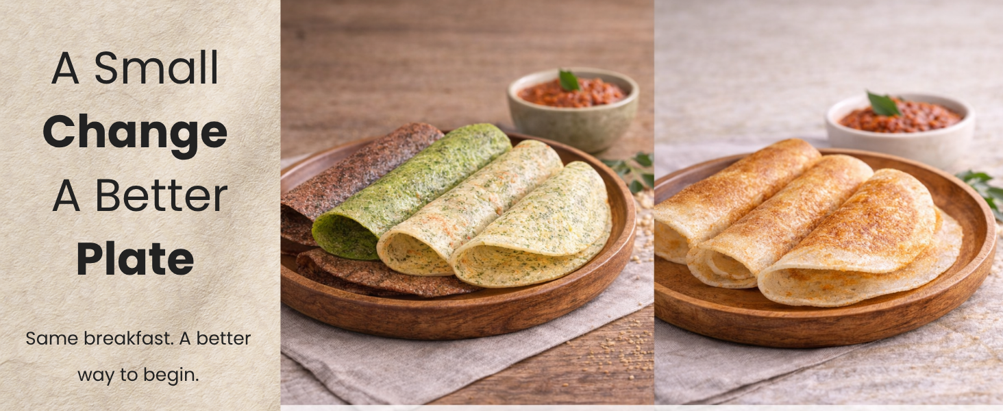 Regular dosa vs millet dosa