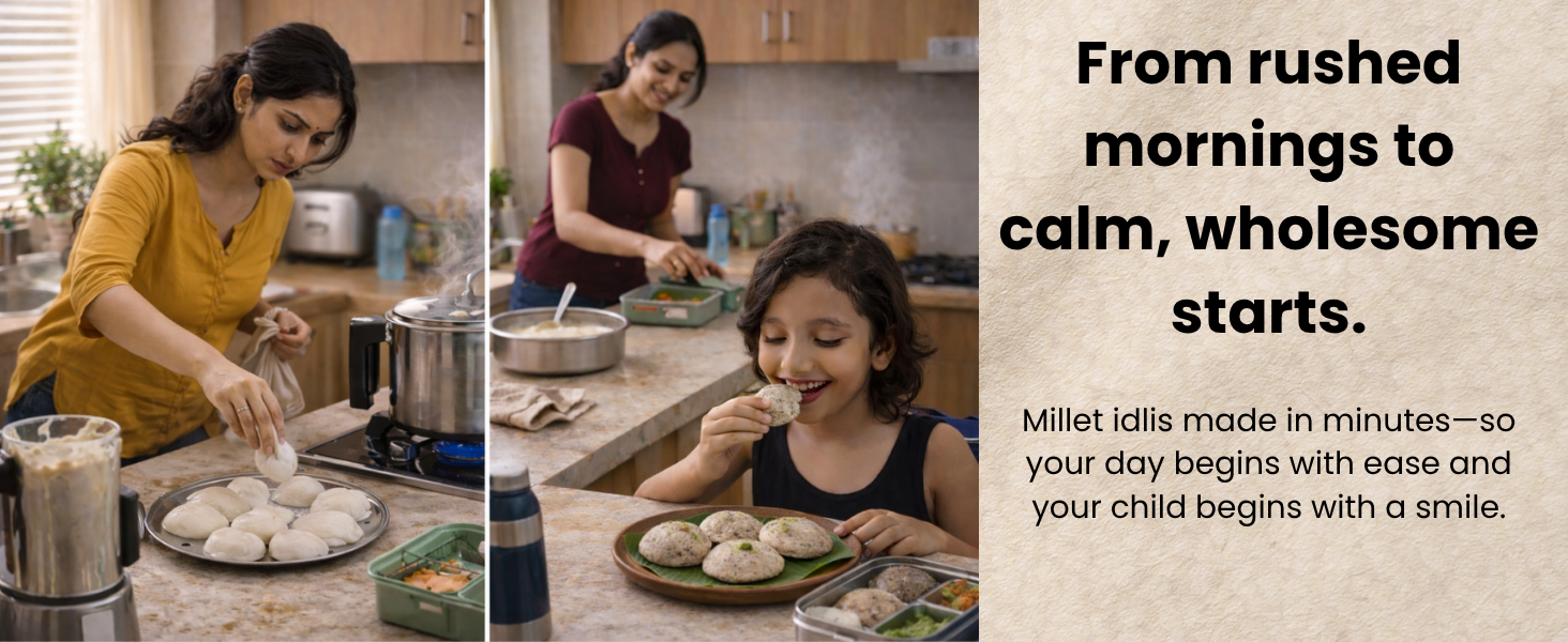 From morning rush to peaceful with millet idlis