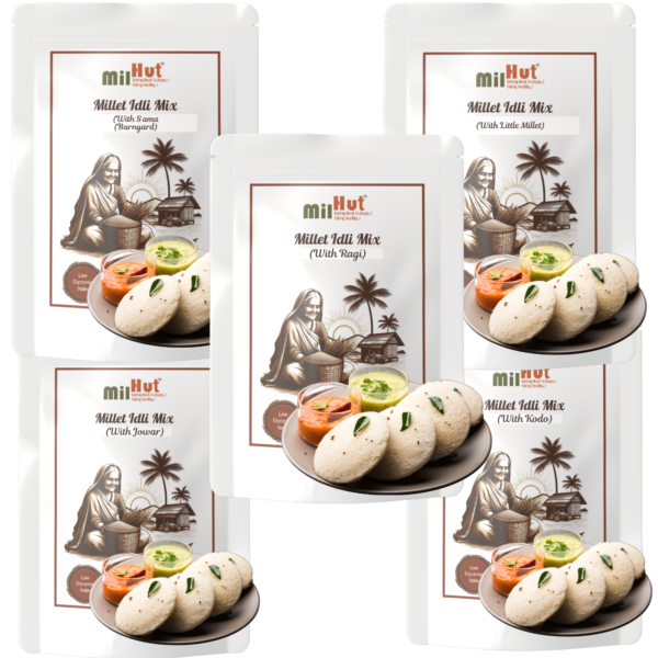 MilHut Healthy Millet Idli Mix | Variety Pack | Combo of 5 Millet Idli Mixes