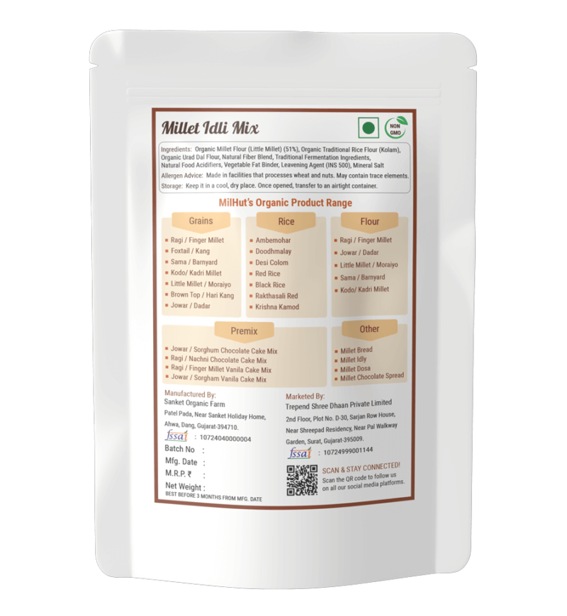 Little Millet Idli Mix – No Multi-Millet, Instant Steaming (500g) - Image 2