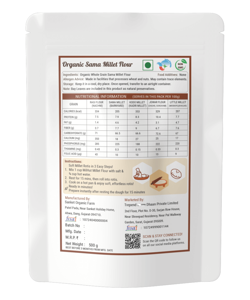 Organic Sama Millet Flour – Stone-Milled Barnyard Millet - Image 2