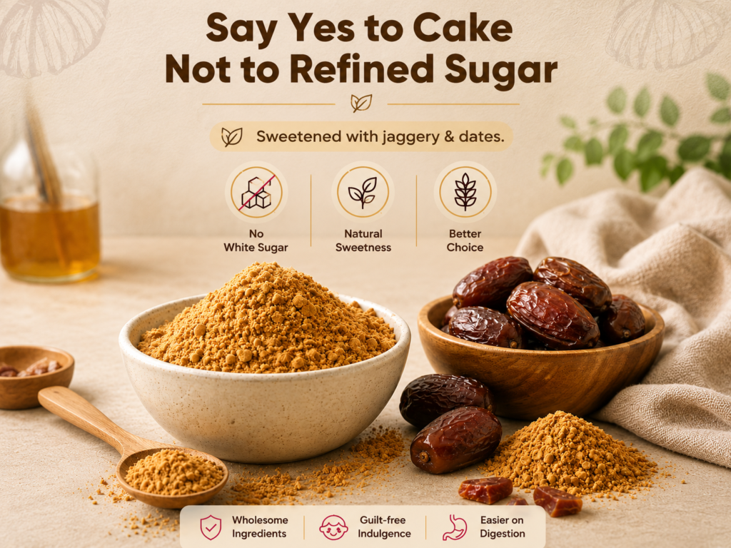 Cake premix with jaggery and dates
