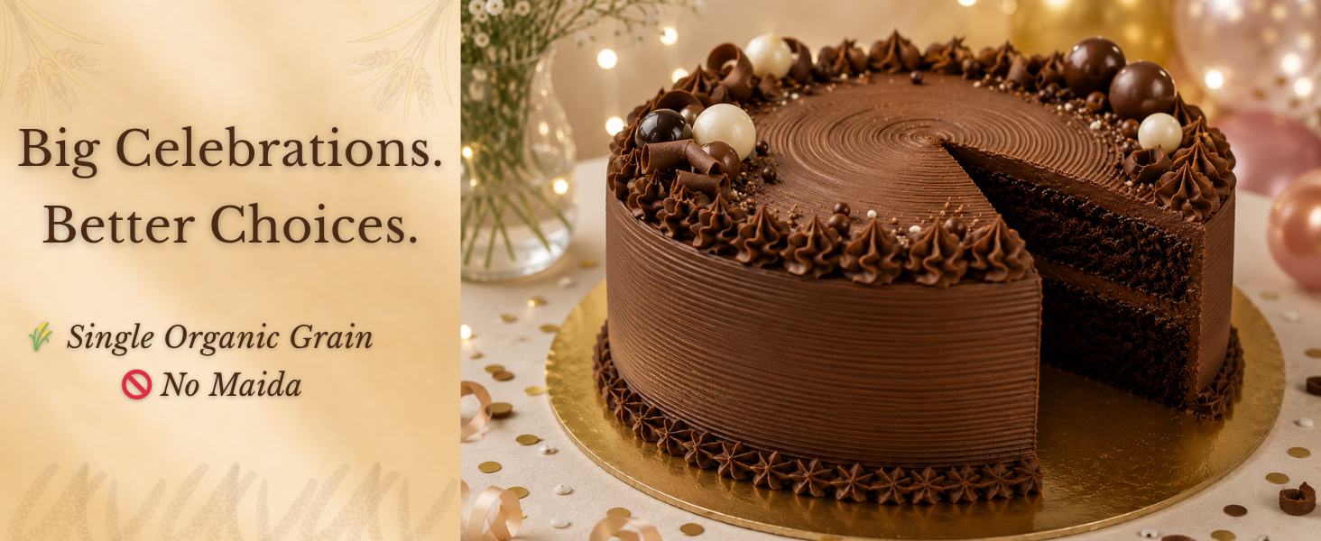 MilHut Jowar Chocolate Cake Mix 350g | Sorghum Millet Cake Premix | Eggless Instant Cake Mix | Jaggery & Dates Sweetened | No - Maida, Sugar | Just Add Water | Baking Tin Included | Makes 500g Cake - Image 9