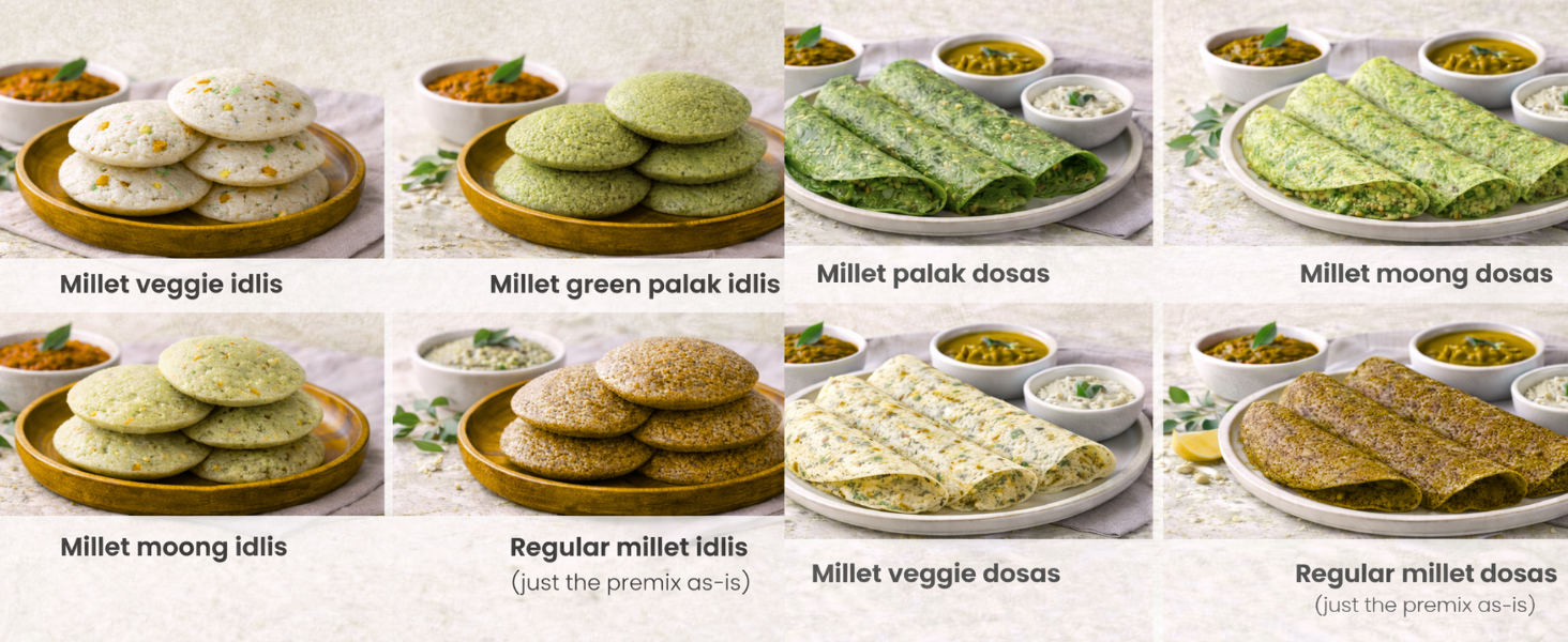 Millet breakfast mix with multiple option