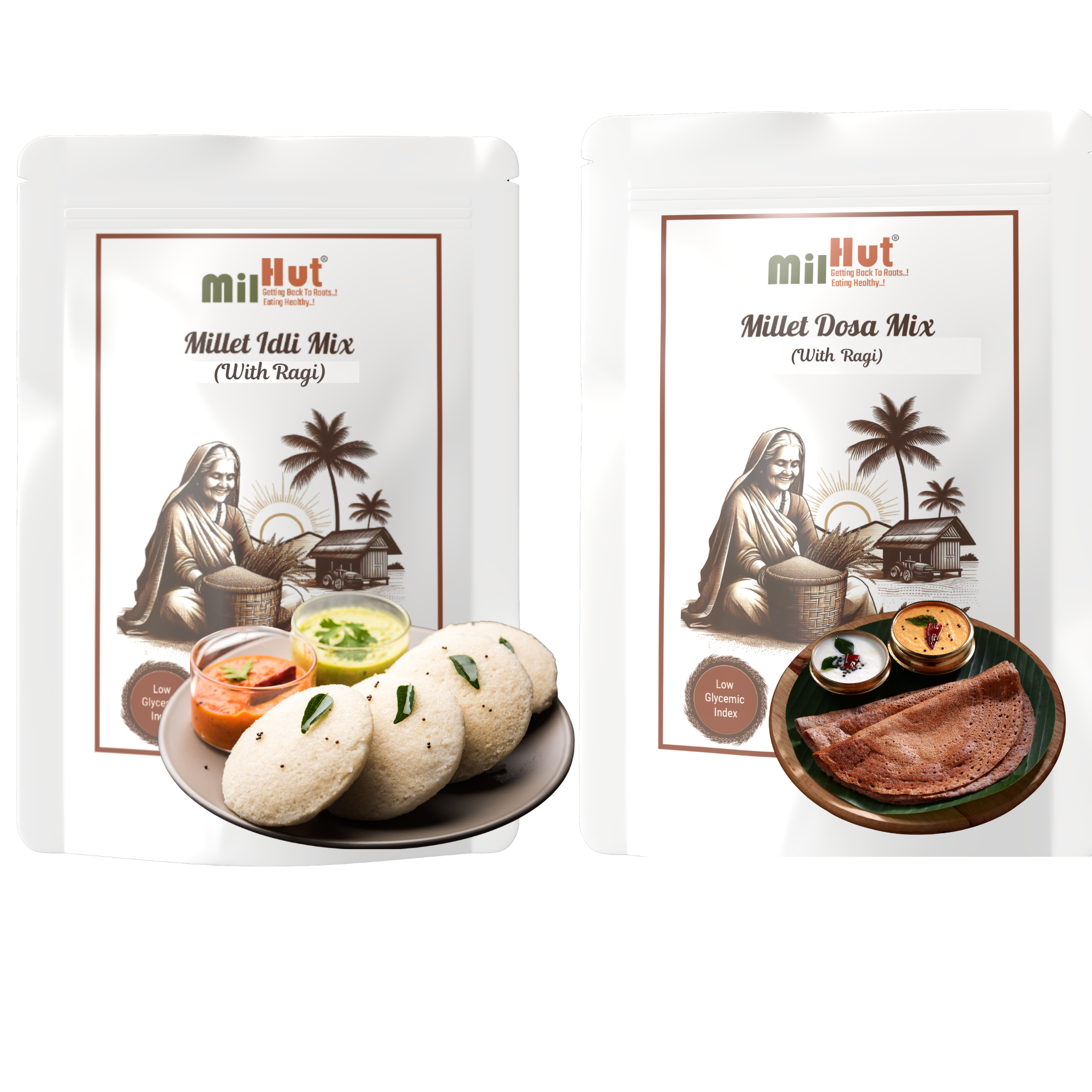 Ragi idli & Ragi dosa combo