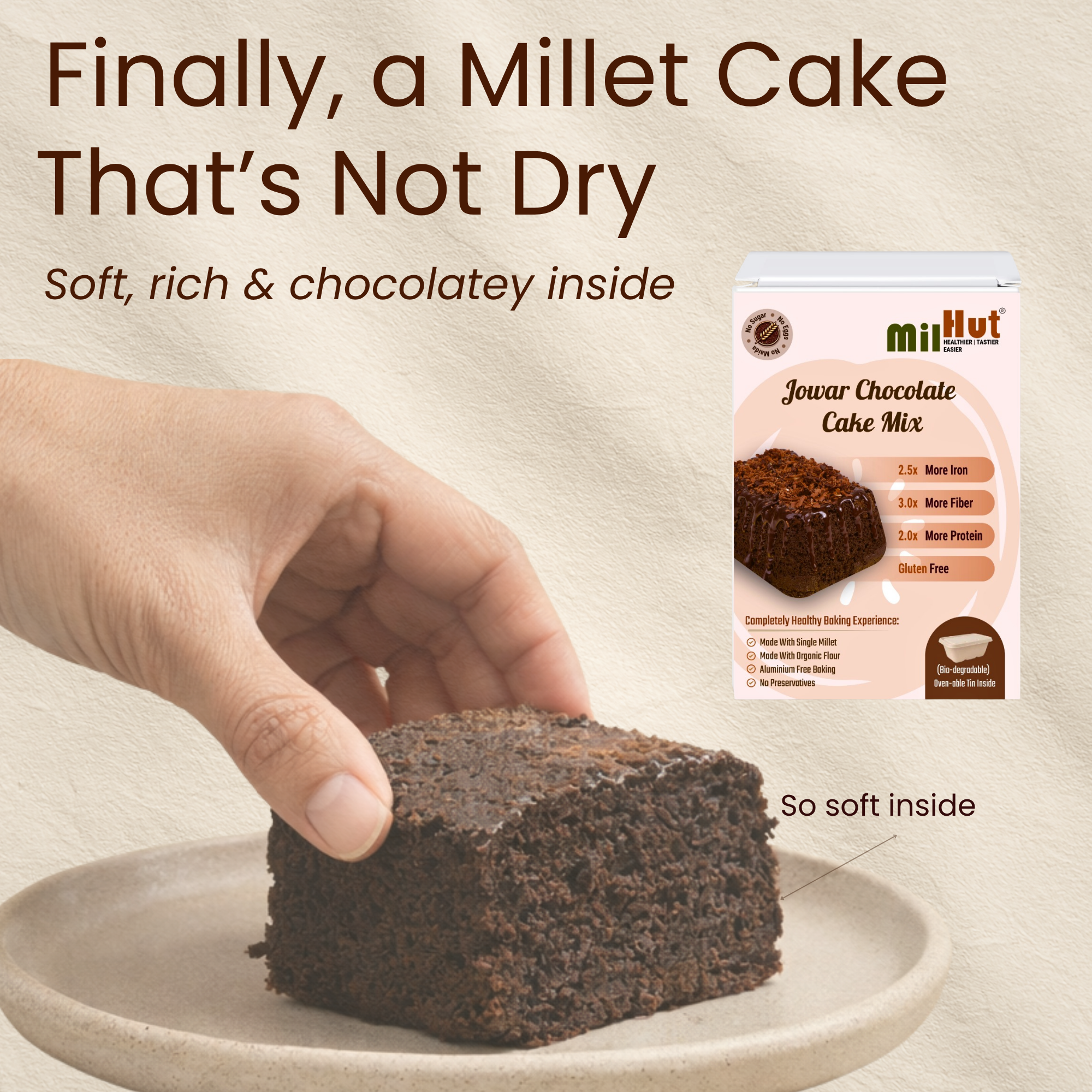 Soft millet cake mix