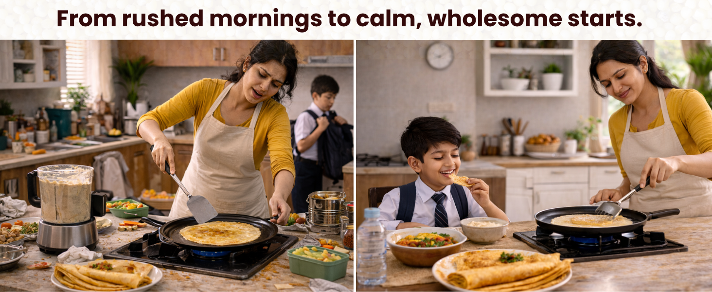 From rushed morning with regular dosa making process to millet dosas mixes